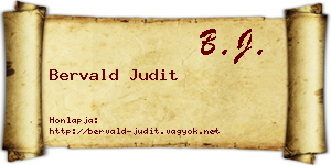 Bervald Judit névjegykártya